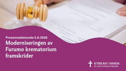klubba och papper och text Moderniseringen av Furumo krematorium framskrider