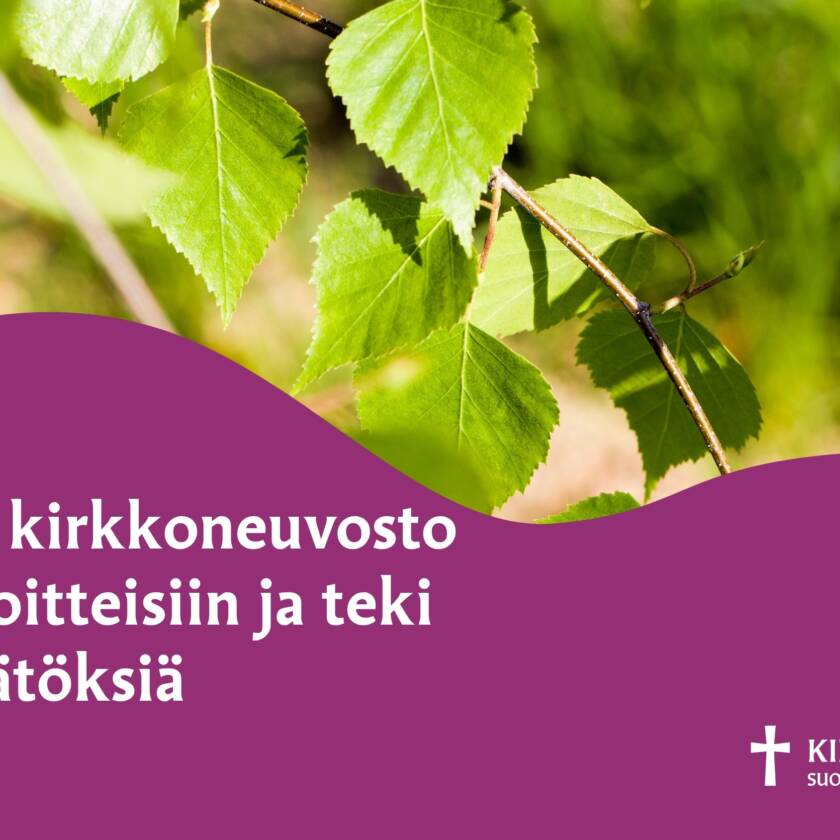 Koivunoksia ja teksti yhteinen kirkkoneuvosto vastasi aloitteisiin ja teki ohjauspäätöksiä