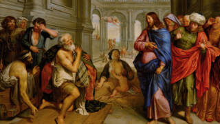 Kuvassa Pieter van Lintin maalaus 1640-luvulta: Jeesus parantaa halvaantuneen Betesdan altaalla. Wikimedia Commons.