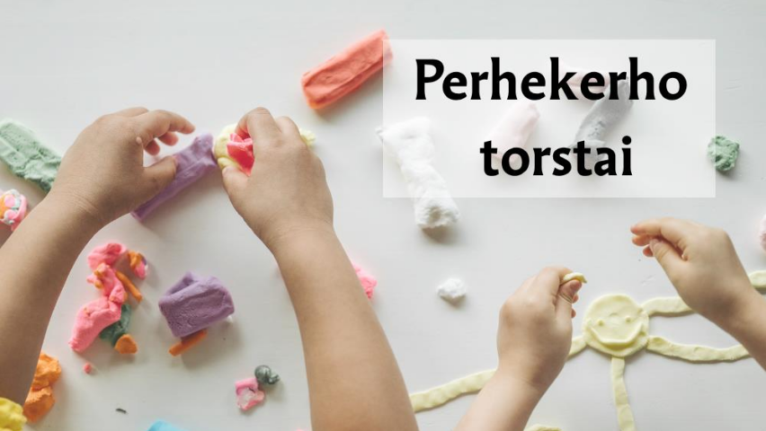 Kaksi lasta muovailee.
