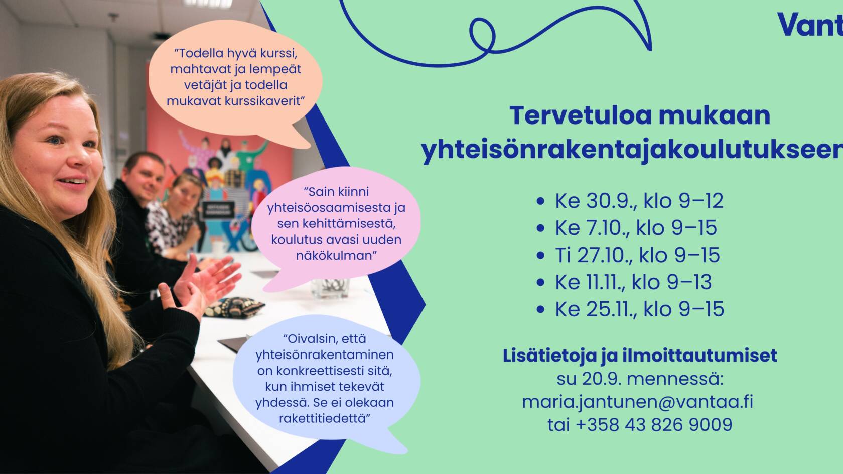 Yhteisövalmennuksen mainos