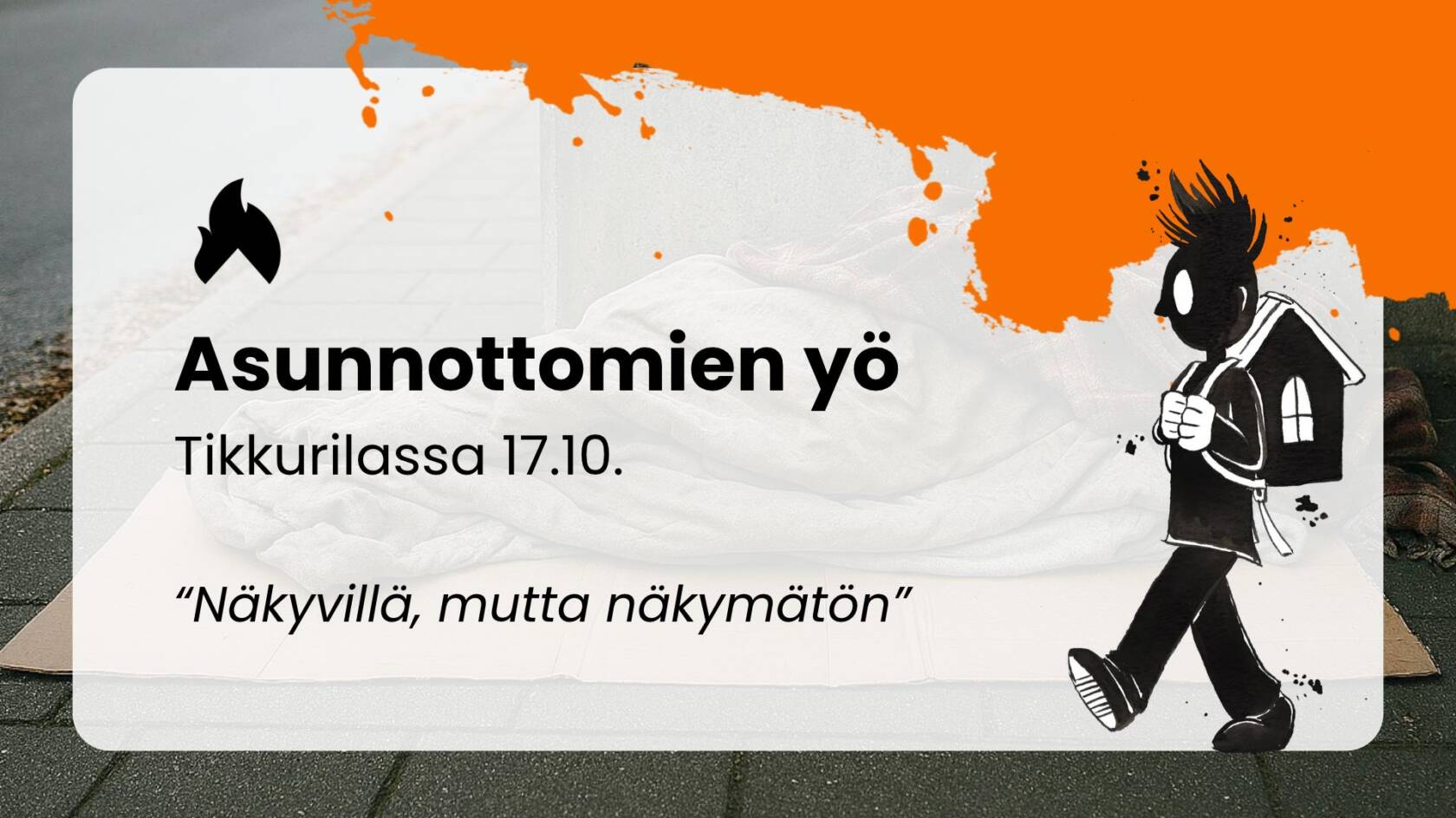 Asunnottomien yön mainoskuva.
