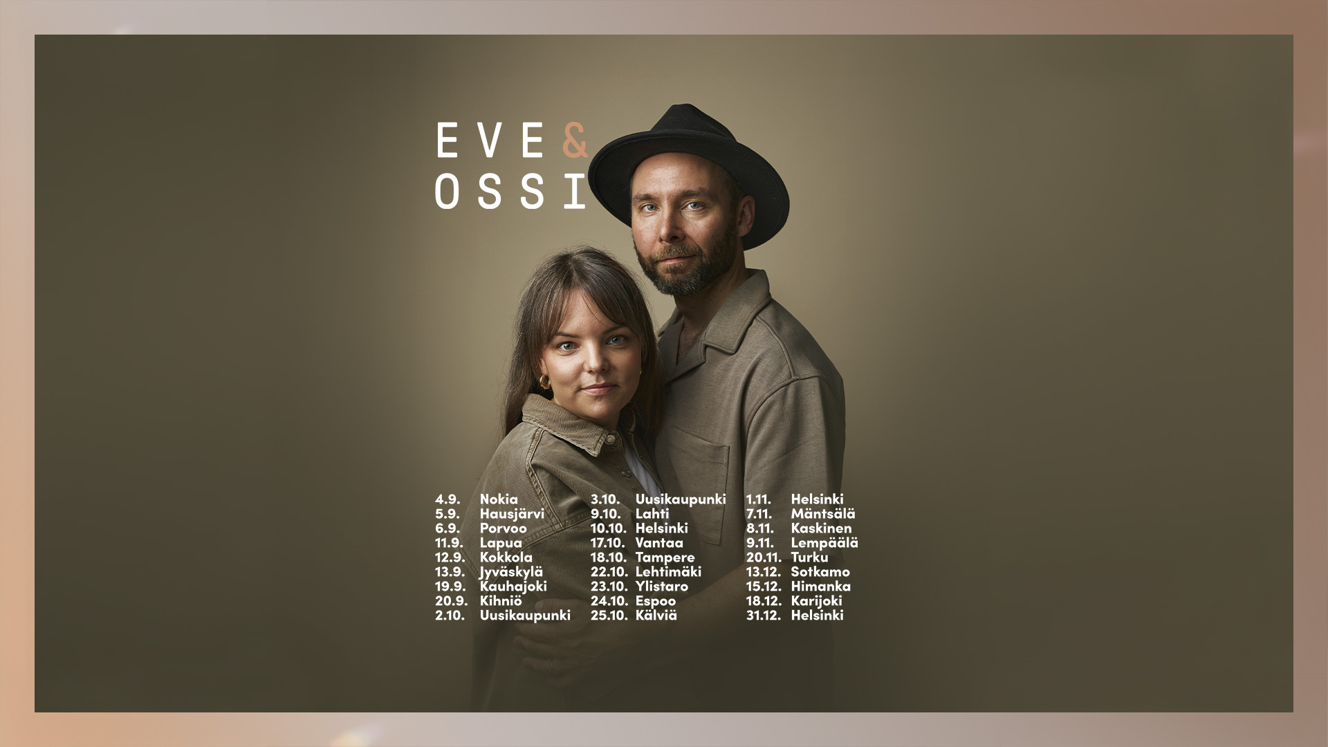 Eve & Ossi: Villi virta -levynjulkaisukonsertti Pyhän Laurin kirkossa